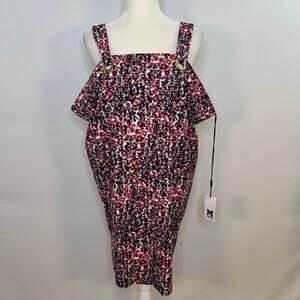 M Missoni Cheetah Cotton Adjustable Strap Shift Dress New With Tags